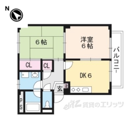 守山市岡町のアパートの間取り