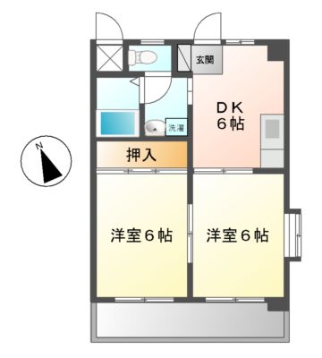 名古屋市熱田区西野町のマンションの間取り