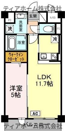 香芝市穴虫のマンションの間取り