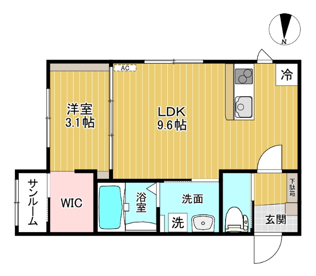 Ｍｏｎｔ　ｂｌａｎｃ四ツ葉町の間取り