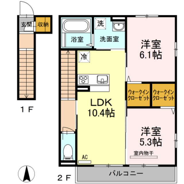 アゼリア上鷺　F棟の間取り