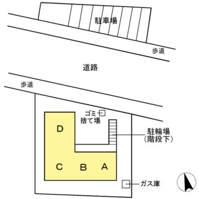 【厚木市愛甲のマンションの駐車場】