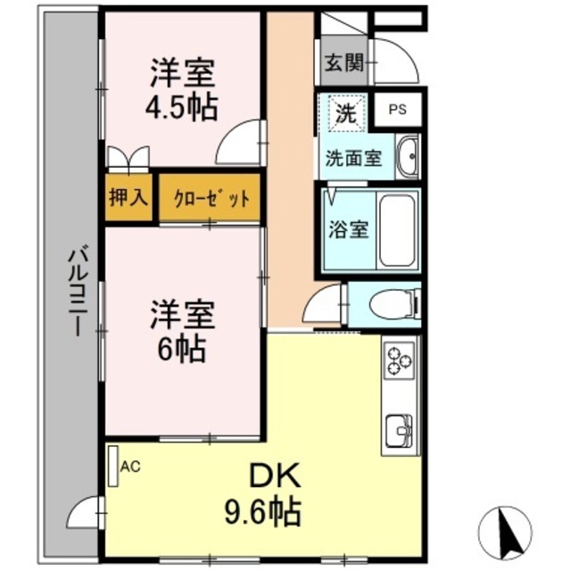 厚木市愛甲のマンションの間取り