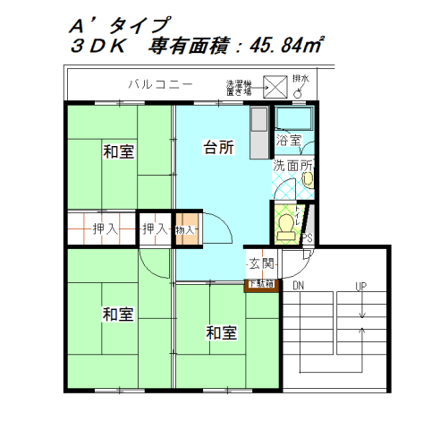 公社賃貸SMALIO 下田部Cの間取り