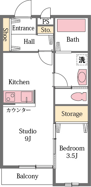 東松山市山崎町のアパートの間取り