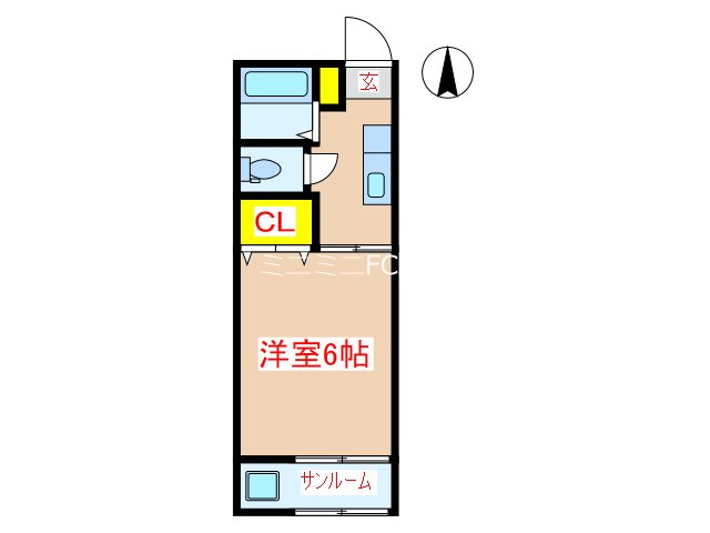 霧島市国分新町のアパートの間取り