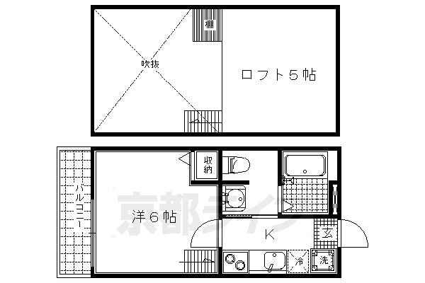 京都市上京区新白水丸町のマンションの間取り