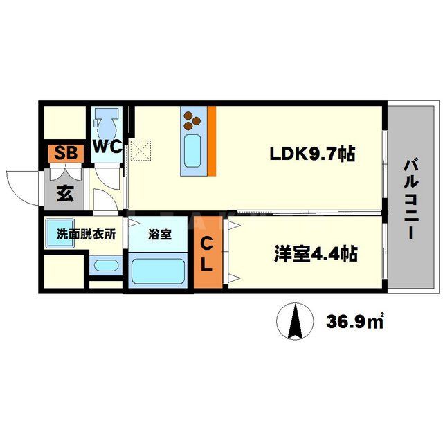 吹田市金田町のマンションの間取り