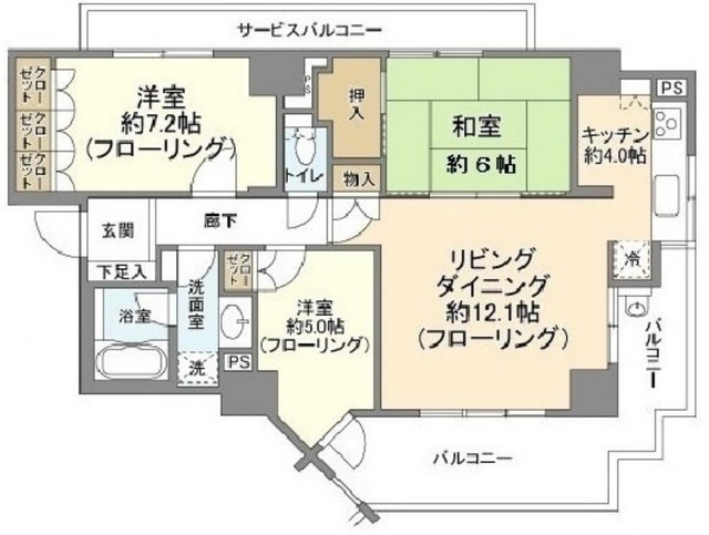 リーセントヒルズパークフロントA棟の間取り