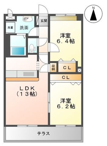 高岡市下麻生のアパートの間取り