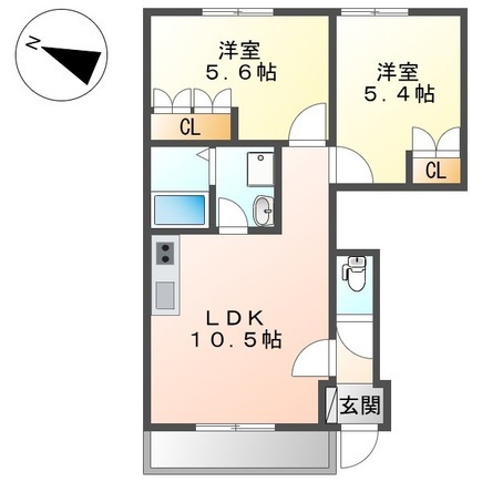 野田市中野台のアパートの間取り