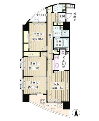 江東区大島のマンションの間取り