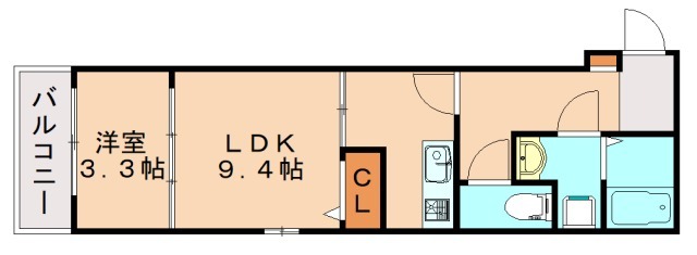 福岡市東区香住ヶ丘のアパートの間取り