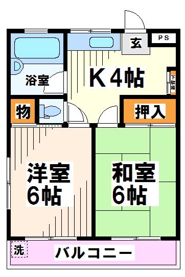 アイコーポ７0号棟　当社管理物件の間取り