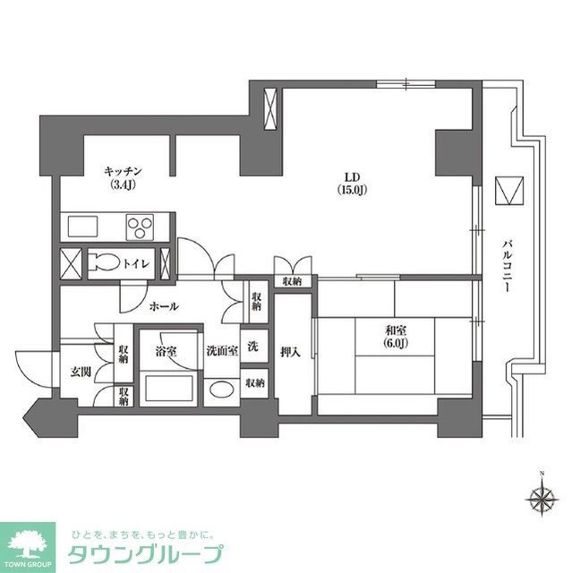 文京グリーンコートビュータワー本駒込の間取り