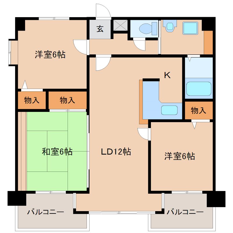 尼崎市武庫町のマンションの間取り