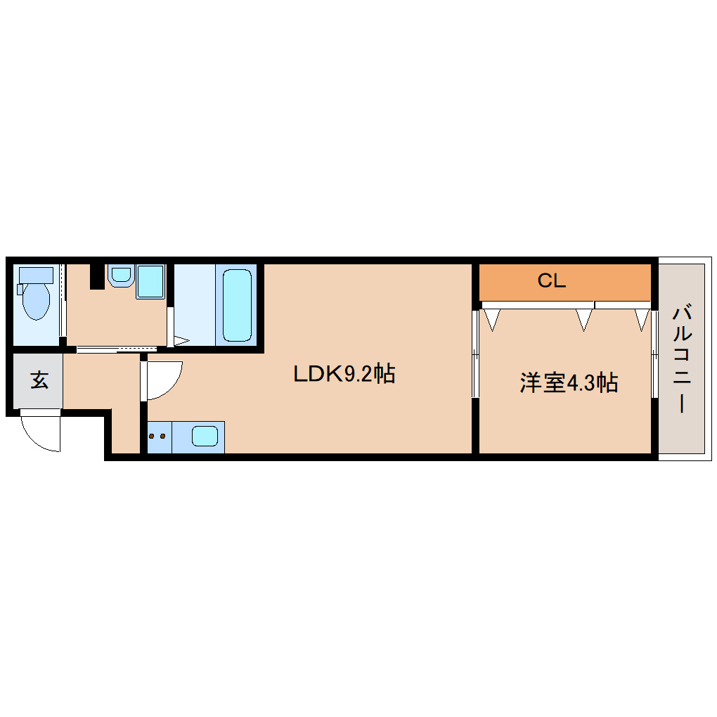 生駒市本町のマンションの間取り