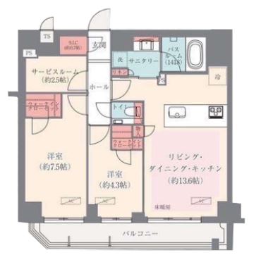 グレンドール五反田の間取り