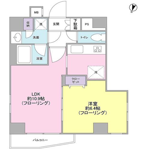 プレミアムキューブ文京江戸川橋エムオーの間取り