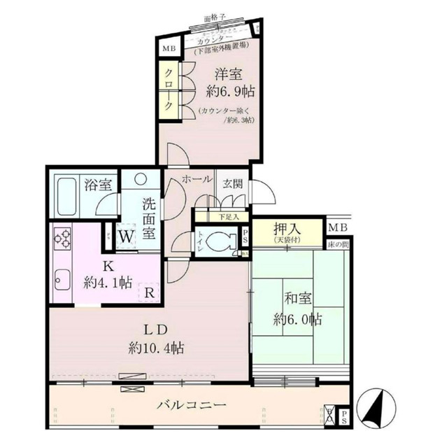 【千葉市美浜区打瀬のマンションの間取り】