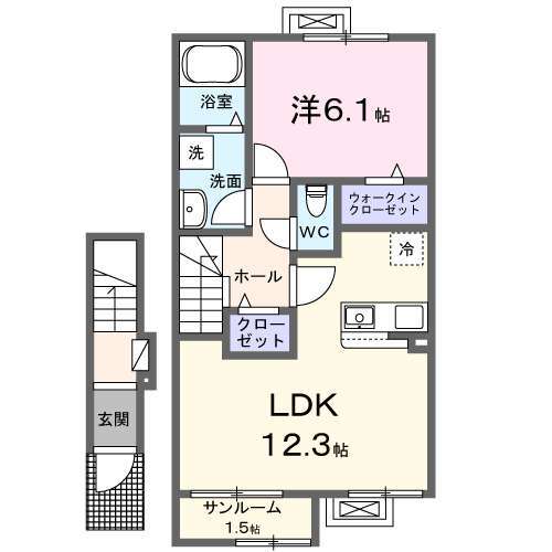 東根市大字蟹沢のアパートの間取り