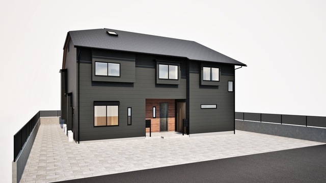 建物外観　リフォーム完成予想図（外観）計画を基に描いたもので、実際