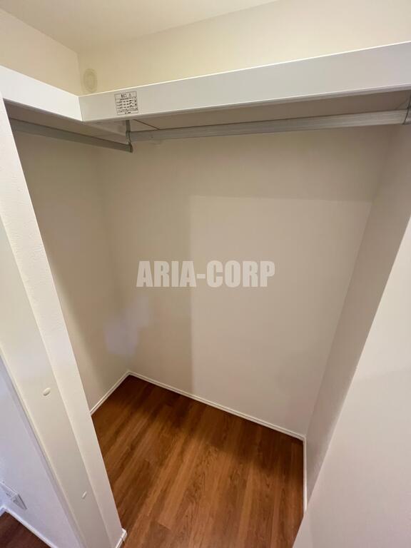 収納　洋室にはウォークイクローゼット、上部には便利な棚がございます