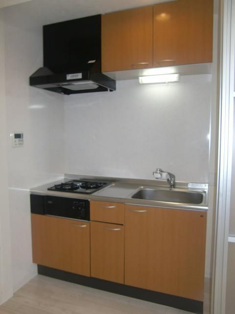 キッチン　2口のシステムキッチン。