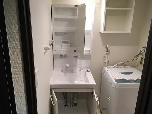 洗面設備　シャンプードレッサーの独立洗面台完備