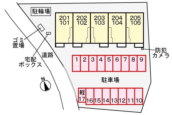 駐車場　駐車場　敷地図