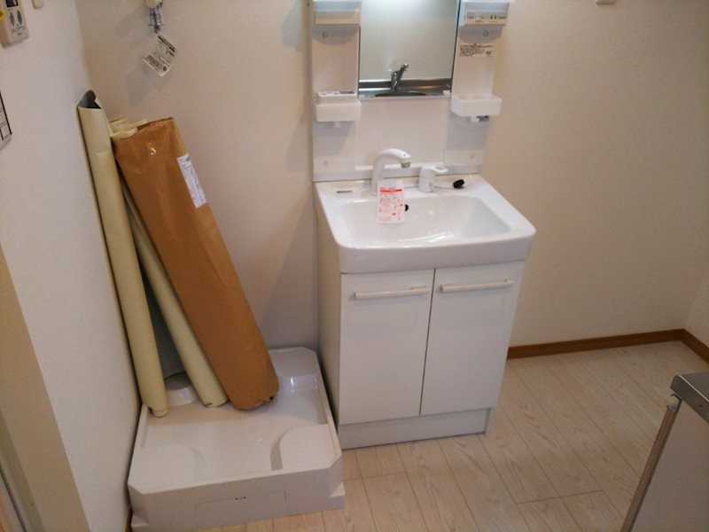 洗面設備　建築中