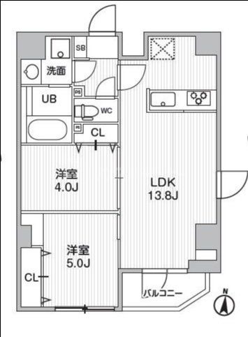 ＪＲ総武線 亀戸駅 徒歩6分 6階建 築1年の間取り写真