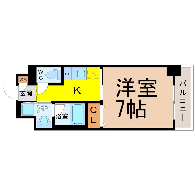 地下鉄名城線 東別院駅 徒歩1分 13階建 築4年の間取り写真