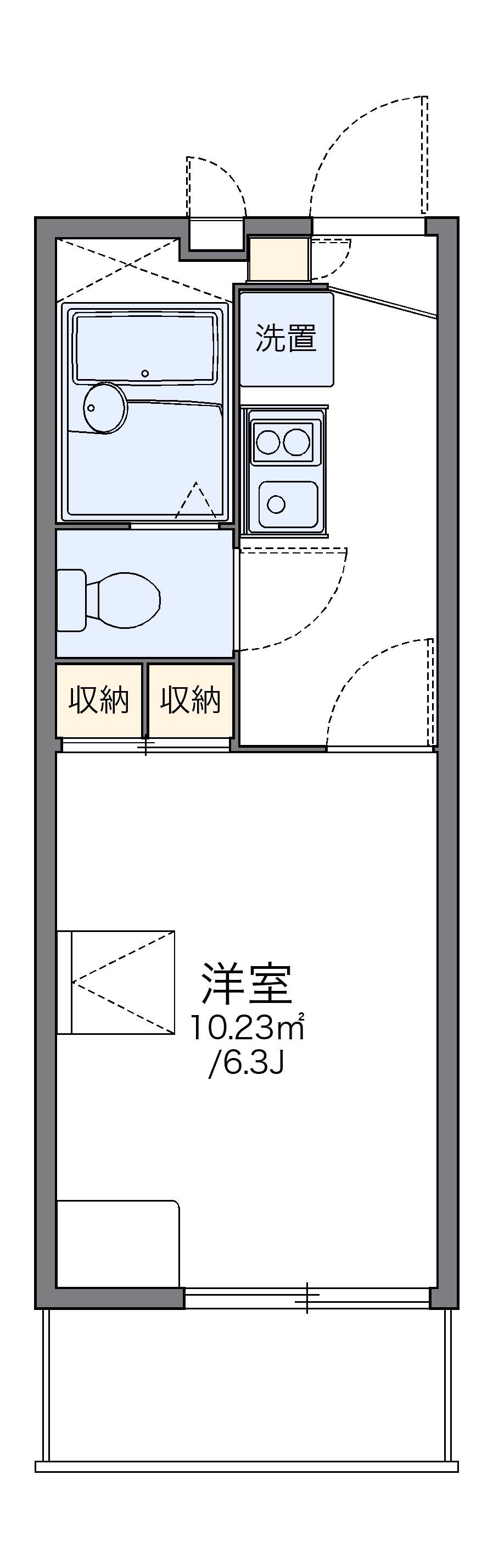 レオパレスパークビュー吉塚の間取り写真