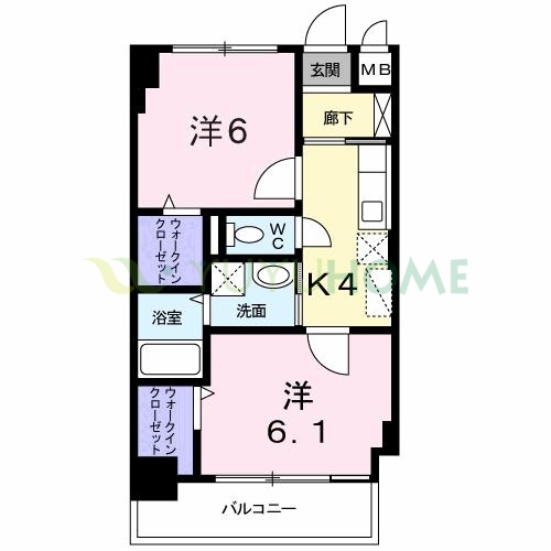 ＪＲ鹿児島本線 南福岡駅 バス乗車時間：18分 最寄りバス停で下車 徒歩5分 9階建 築16年の間取り写真