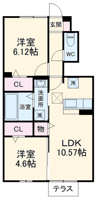レーヴ豊栄の間取り写真
