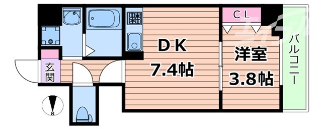 地下鉄谷町線 天神橋筋六丁目駅 徒歩10分 6階建 築4年の間取り写真