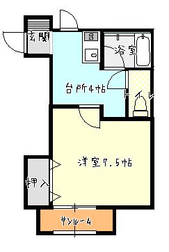 鶴岡市城北町のアパートの間取り