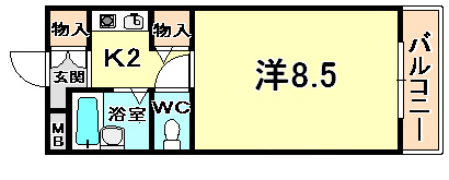 尼崎市栗山町のマンションの間取り