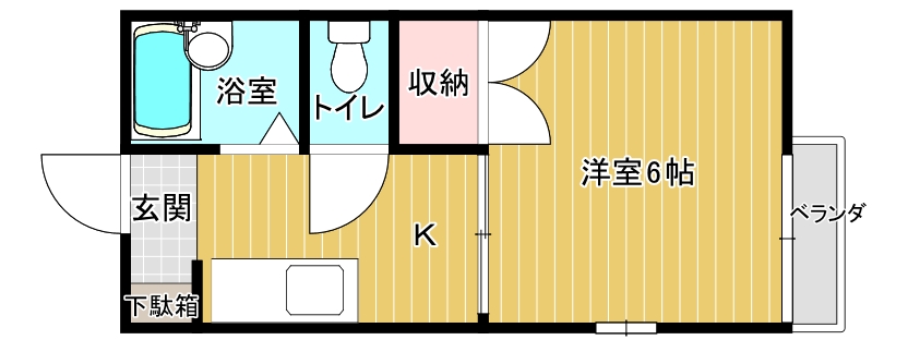 広島市安佐南区山本のアパートの間取り