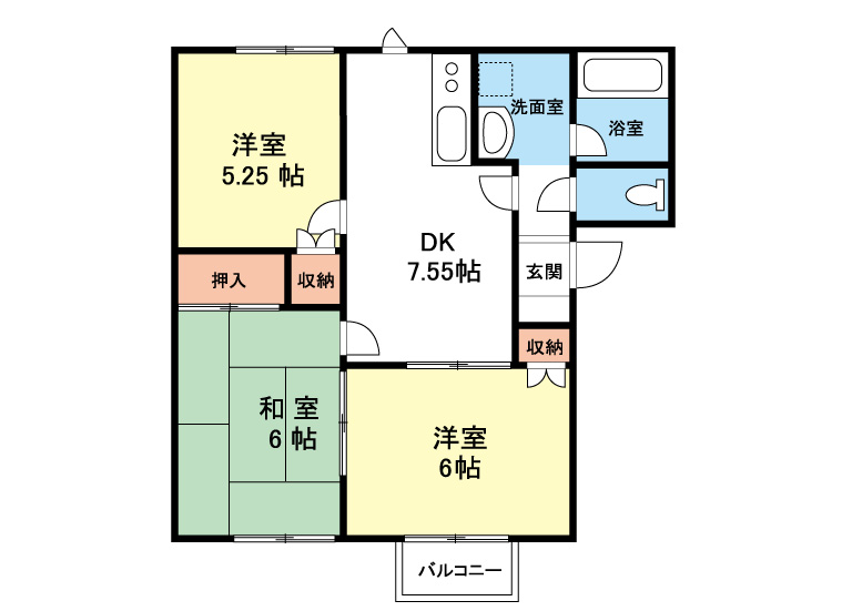 カンパーニュ寿A棟の間取り