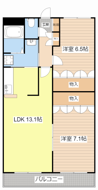 犬上郡豊郷町大字下枝のマンションの間取り