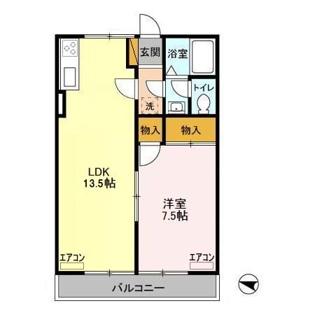 四街道市めいわのアパートの間取り