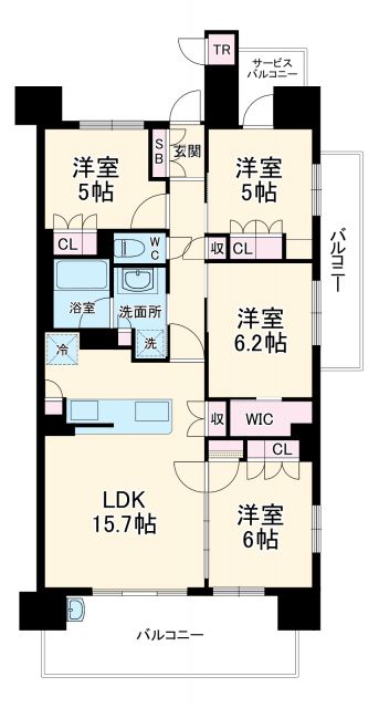 【岐阜市長良福光のマンションの間取り】