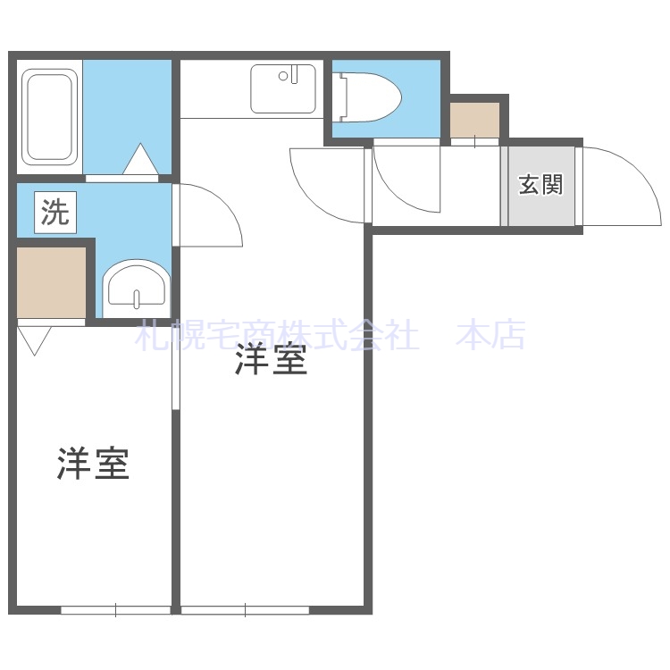 札幌市豊平区美園五条のマンションの間取り