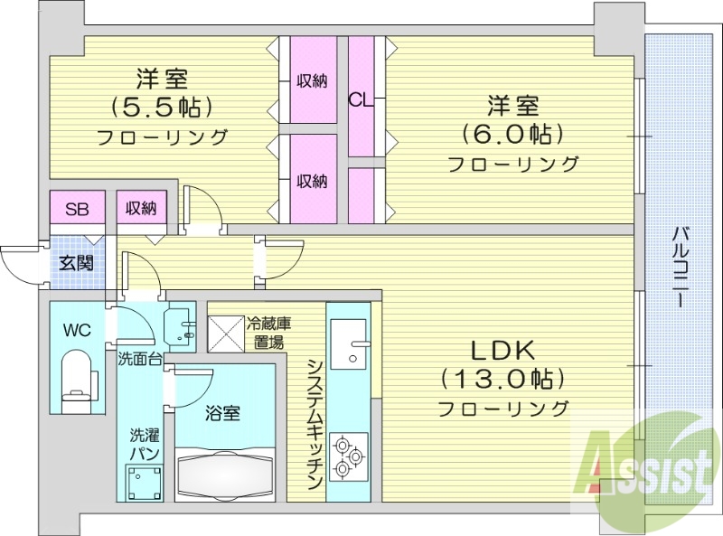 クレストコート宮の森の間取り