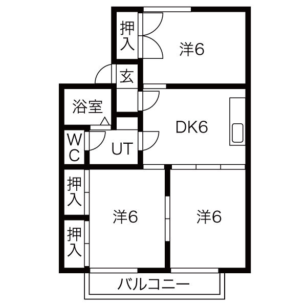 前橋市箱田町のアパートの間取り