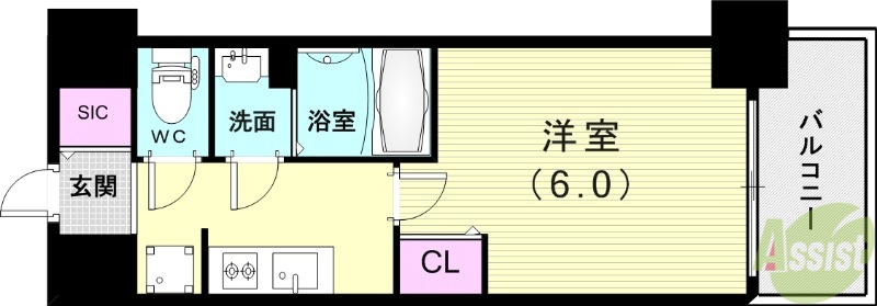 アドバンス神戸パーチェの間取り