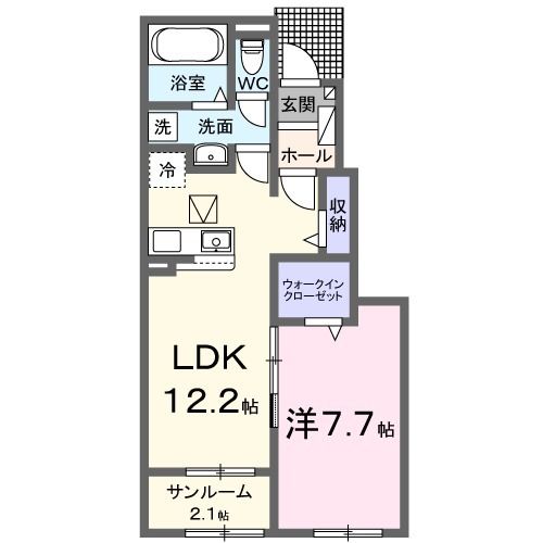 栃木市大平町富田のアパートの間取り