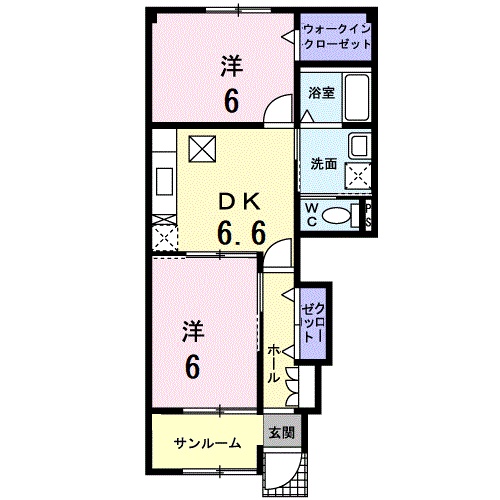 松江市西川津町のアパートの間取り